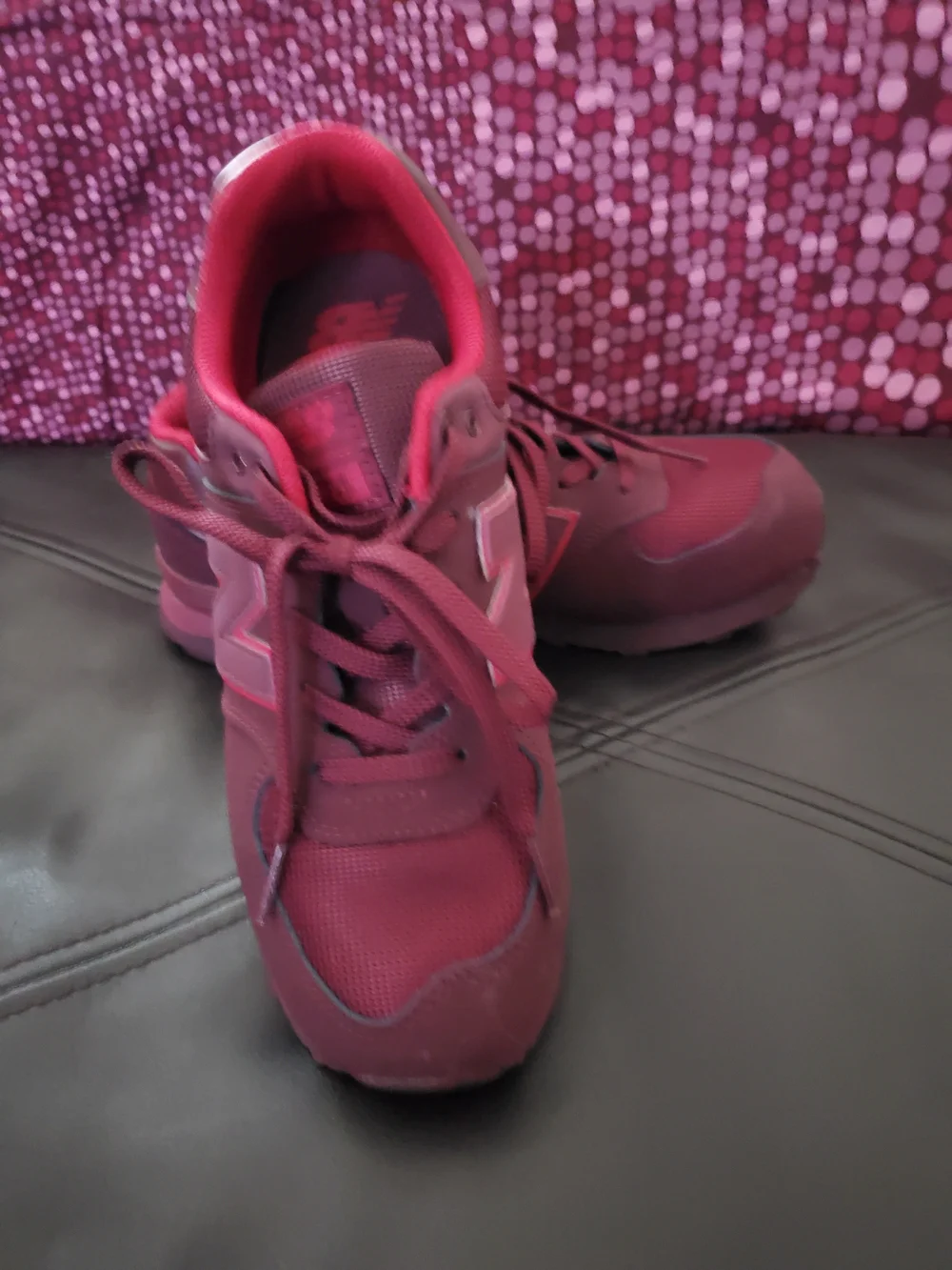 New Balance Kids Burgundy Lace-Up Sneakers